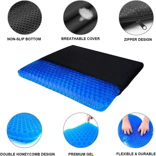 Premium Egg Sitter Gel Grid Cushion - Ultimate Comfort & Lumbar Support for Office, Car & Wheelchair | Breathable Seat Pad
