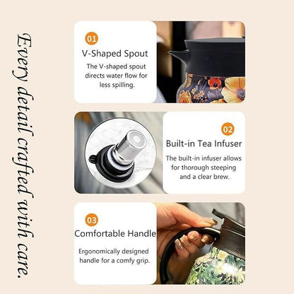 Stainless Steel Insulated Water Pitcher 800ml - Vacuum Hot & Cold Thermos Kettle for Tea, Coffee & Beverages | Premium Teapot Flask