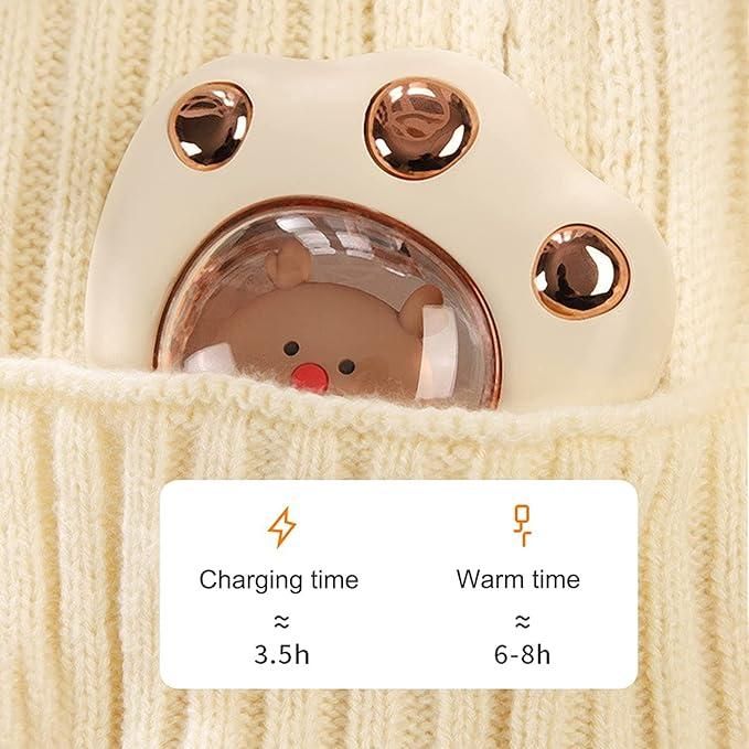 🐾 Cute Cat Paw Rechargeable Hand Warmer | Portable Electric Pocket Heater with Colorful LED Lights | 6 Hours Warmth | Perfect Winter Gift