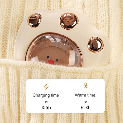 🐾 Cute Cat Paw Rechargeable Hand Warmer | Portable Electric Pocket Heater with Colorful LED Lights | 6 Hours Warmth | Perfect Winter Gift