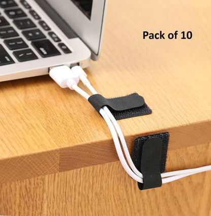 Reusable Self-Adhesive Cable Management Straps (Pack of 10)