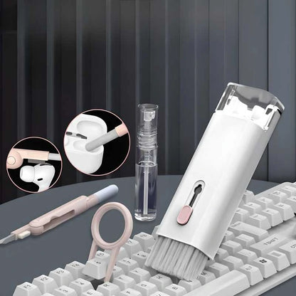 Premium 7-in-1 Electronic Cleaning Kit - Keyboard & Earbud Cleaner with Spray & Keycap Puller