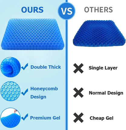 Premium Egg Sitter Gel Grid Cushion - Ultimate Comfort & Lumbar Support for Office, Car & Wheelchair | Breathable Seat Pad