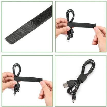 Reusable Self-Adhesive Cable Management Straps (Pack of 10)